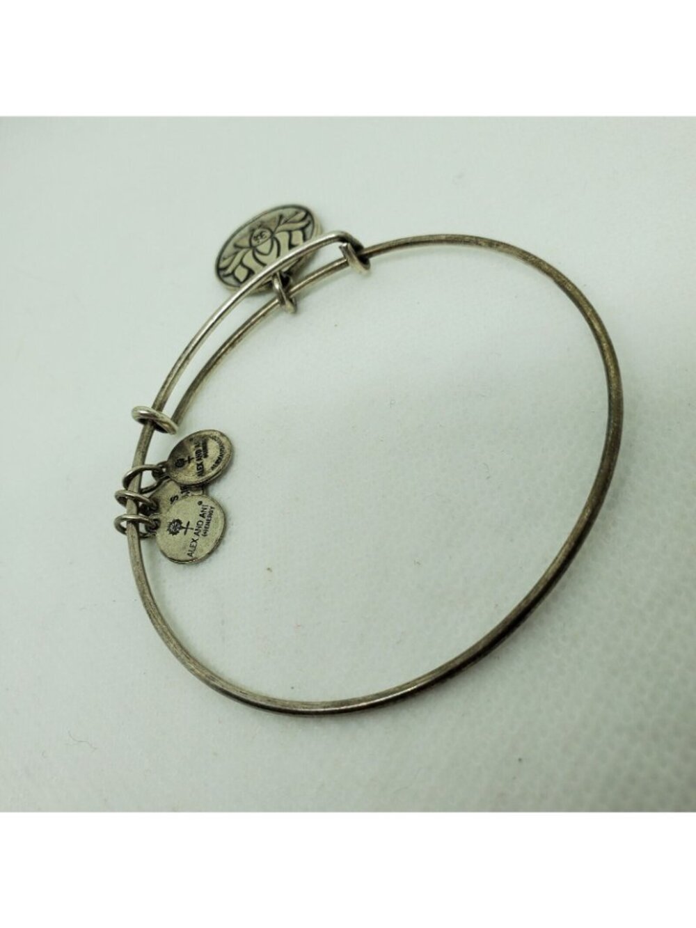 Alex and Ani Lotus Flower Bracelet Rafaelian Silver Bangle 2015 Jewelry Charm - Picture 6 of 7